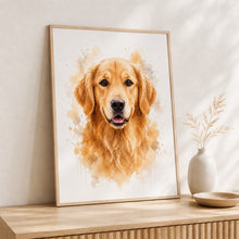 Load image into Gallery viewer, Golden Retriever Tavla – Inramat Hundporträtt