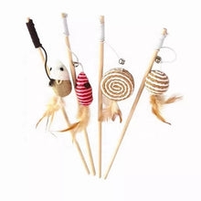 Last opp bilde til gallerivisning, Katteleke Kattestang med bjelle og stofffigur