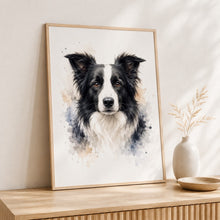 Ladda upp bild till gallerivisning, Border Collie Tavla – Inramat Hundporträtt
