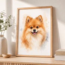 Last opp bilde til gallerivisning, Pomeranian Tavla – Inramat Hundporträtt
