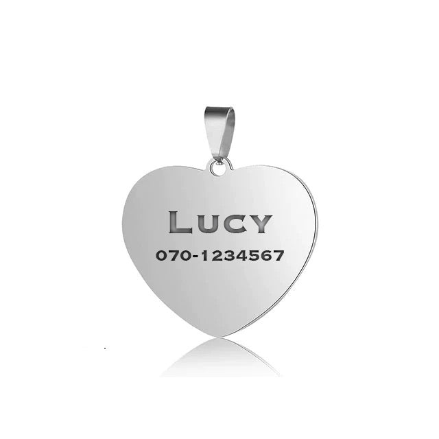 Dog tag / Cat tag with engraving - Heart-shaped