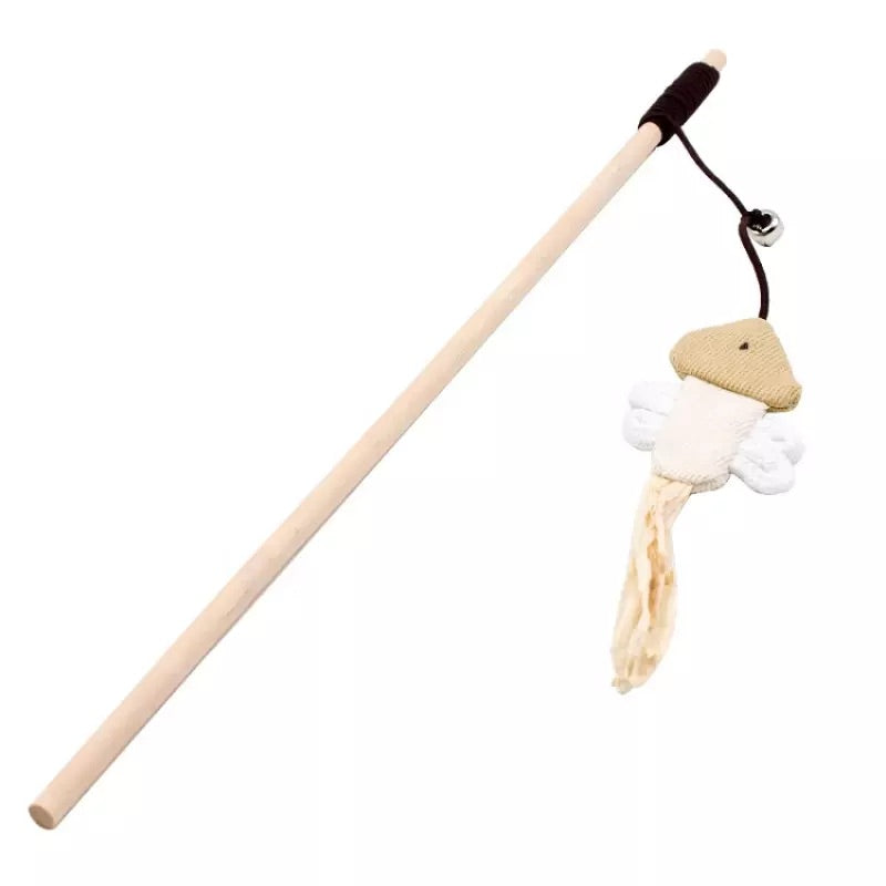 Cat toy Cat rod with bell and fabric figure